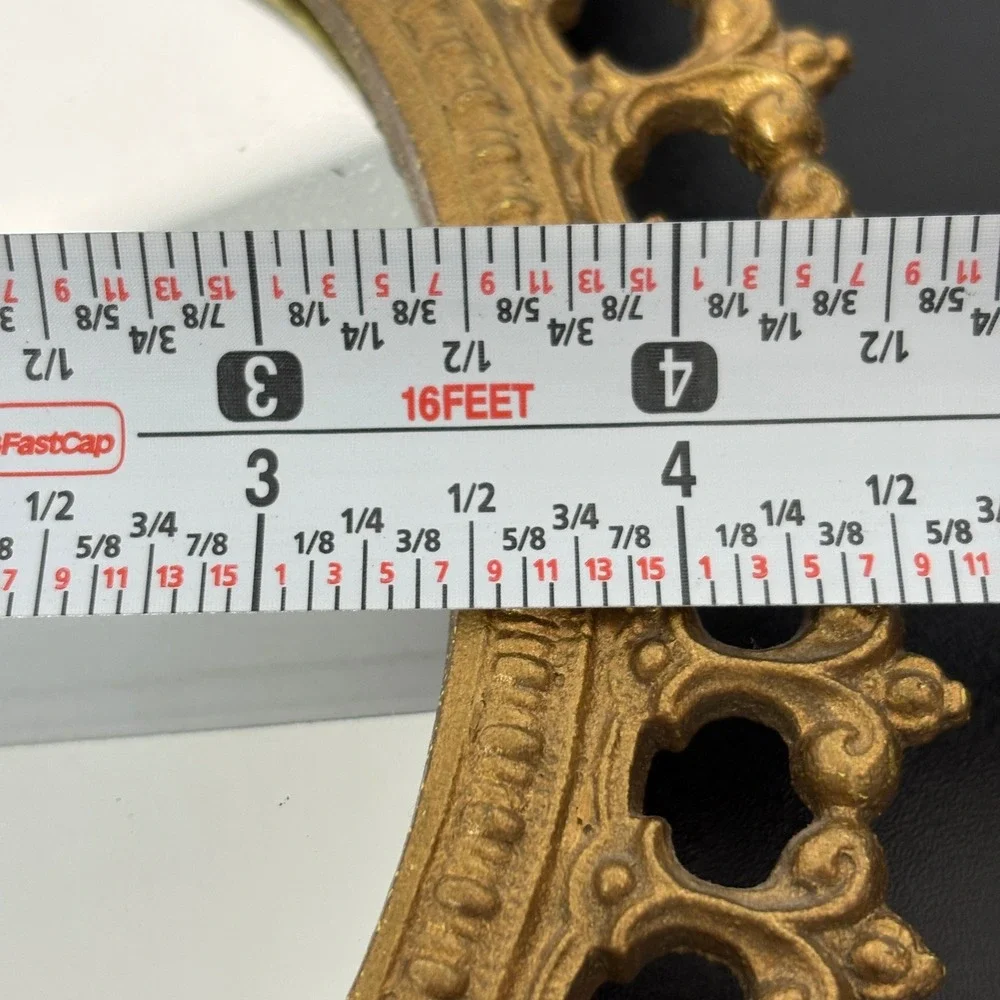 Unbranded‎ Vintage Tabletop Mirror 9x7 Gold Ornate Fleur De Lis Frame Vanity